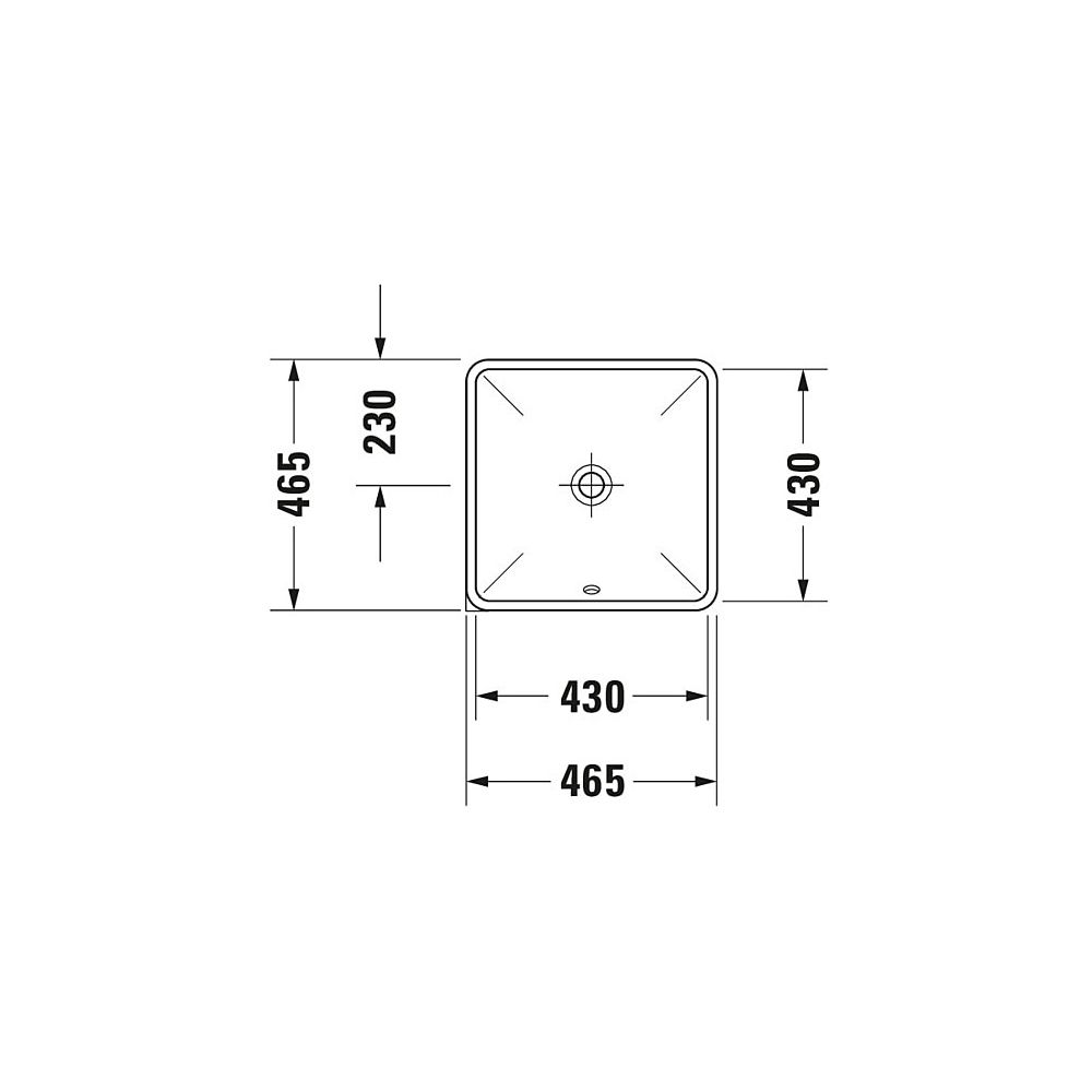 Duravit Starck 3 Einbauwaschtisch 465x465x185mm, Weiß Hochglanz, ohne HLB, mit Über... DURAVIT-0305430000 4021534812224 (Abb. 4)