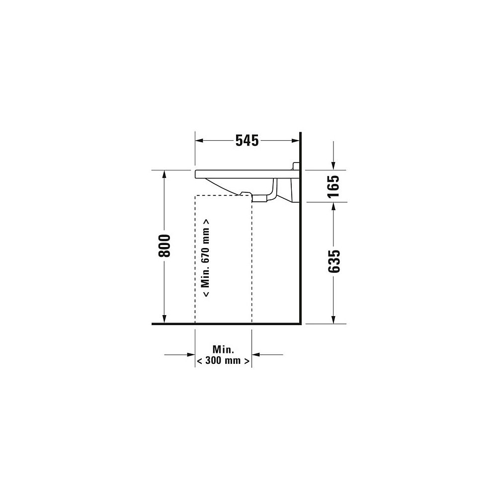 Duravit Starck 3 Waschtisch 545x600x200mm wandh. Weiß Hochglanz, Rechteckig, Wonde... DURAVIT-03096000001 4021534318238 (Abb. 6)