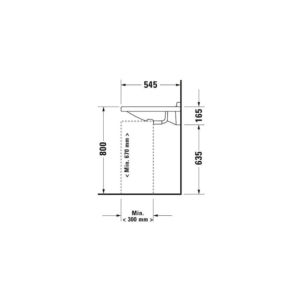 Duravit Starck 3 Waschtisch 545x700x200mm wandh. Weiß Hochglanz, Rechteckig, Wonde... DURAVIT-03097000001 4021534258299 (Abb. 5)