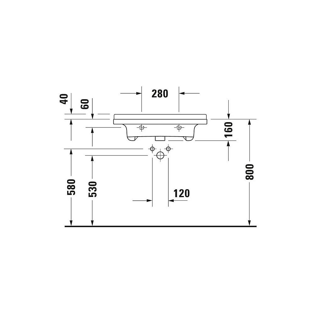 Duravit Starck 3 Waschtisch 545x700x200mm wandh. Weiß Hochglanz, Rechteckig, Wonde... DURAVIT-03097000001 4021534258299 (Abb. 6)