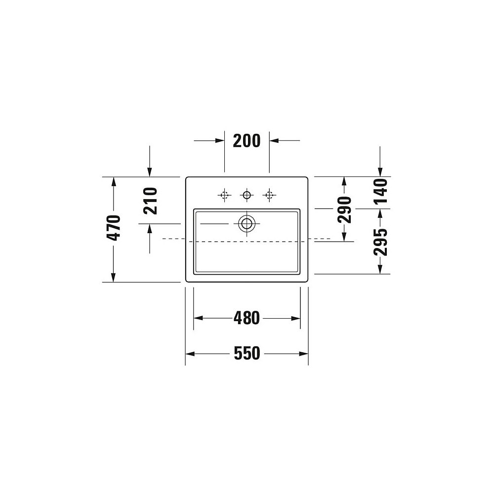 Duravit Vero Halbeinbauwaschtisch 470x550x170mm, Weiß Hochglanz, 1 HL, mit Überlauf... DURAVIT-0314550000 4021534484452 (Abb. 8)