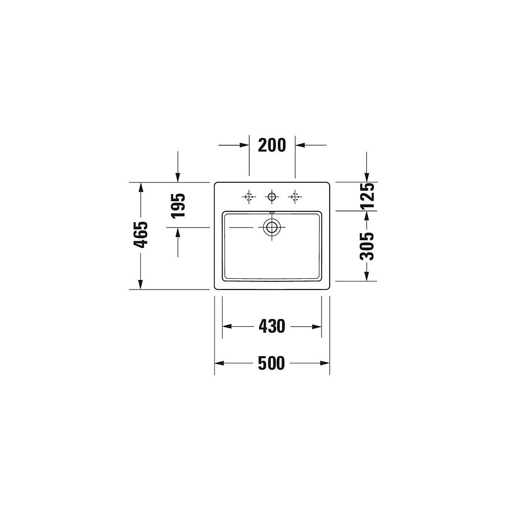 Duravit Vero Einbauwaschtisch 465x500x170mm, Weiß Hochglanz, mit HLB/Überlauf, 1 HL... DURAVIT-0315500000 4021534894589 (Abb. 8)