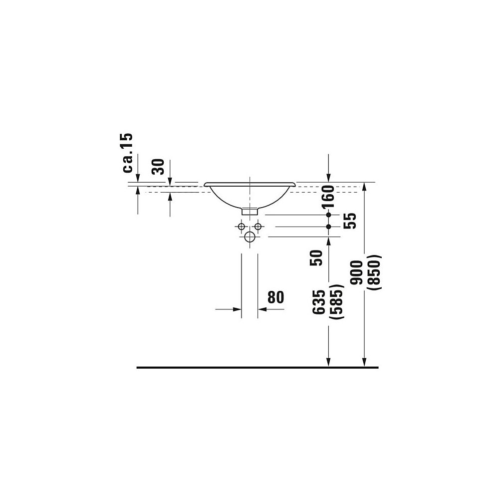 Duravit Architec Einbauwaschtisch 450x450x160mm, Weiß Hochglanz, ohne HLB/Überlauf,... DURAVIT-0318450000 4021534298172 (Abb. 5)