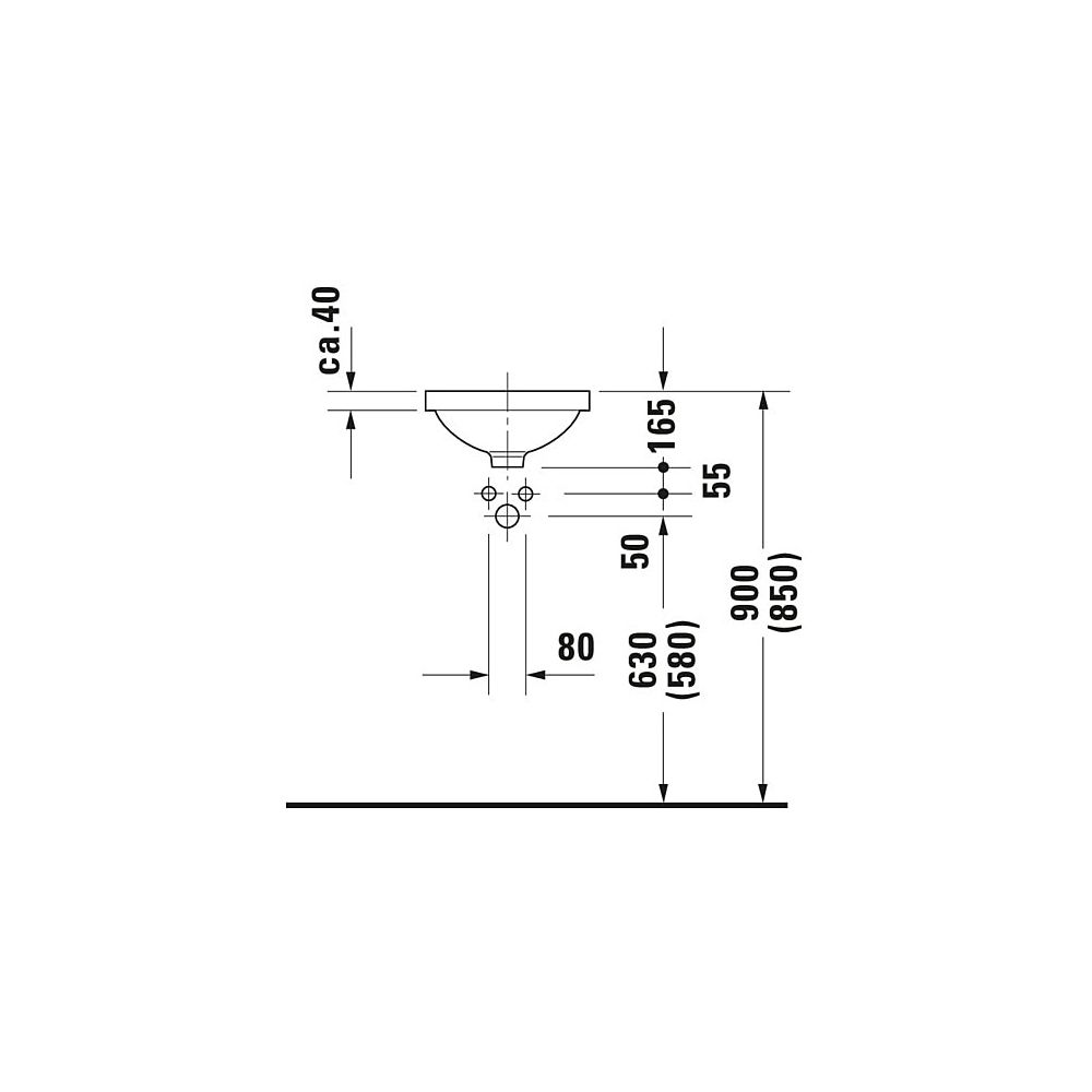 Duravit Architec Einbauwaschtisch 360x360x165mm, Weiß Hochglanz, ohne HLB, mit Über... DURAVIT-0319320000 4021534298080 (Abb. 9)
