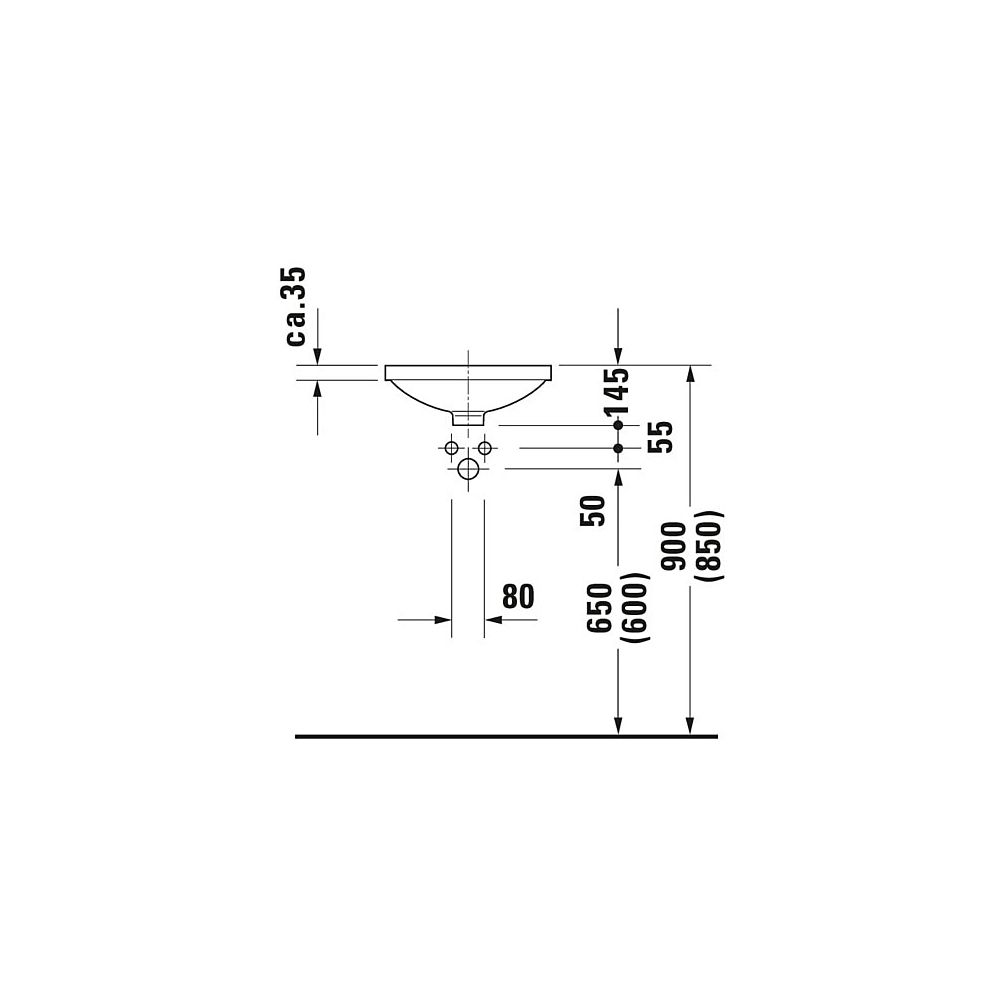 Duravit Architec Einbauwaschtisch 400x400x145mm, Weiß Hochglanz, ohne HLB/Überlauf,... DURAVIT-0319370000 4021534298103 (Abb. 9)
