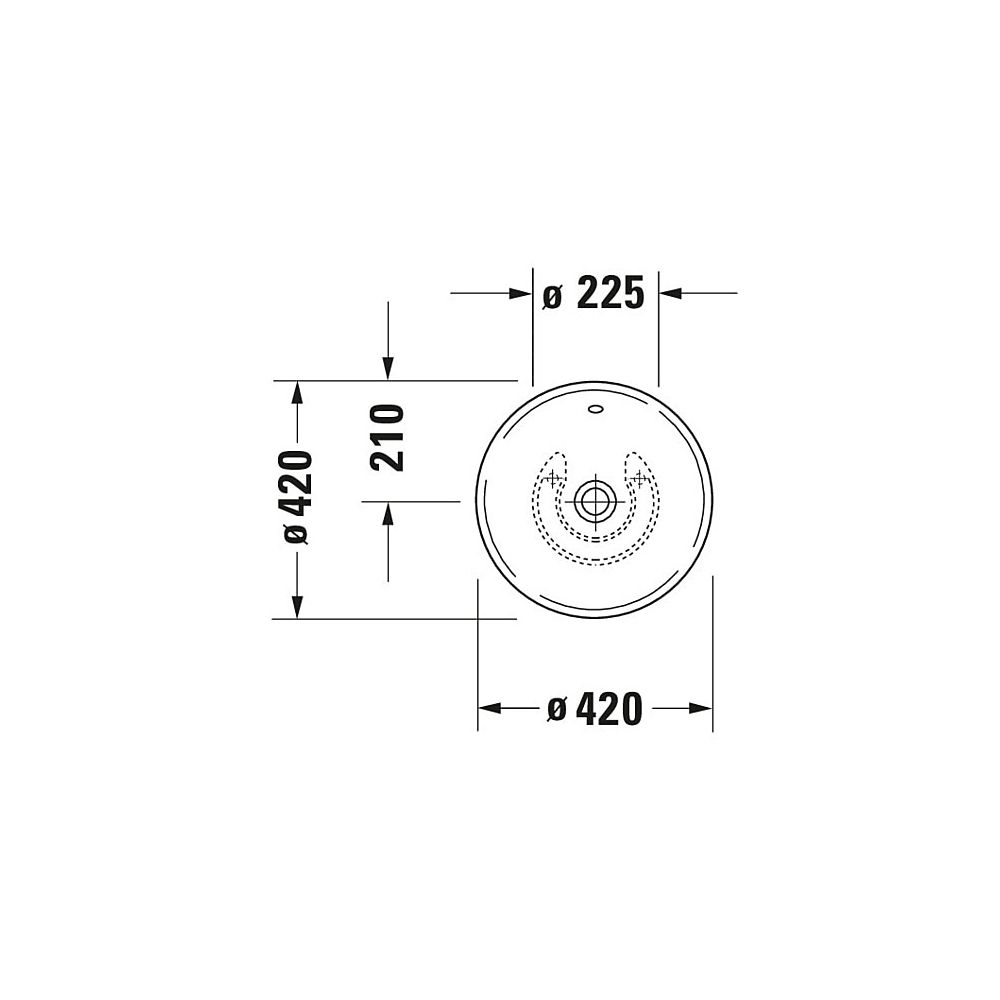 Duravit Design Classics Aufsatzbecken 420mm, Weiß Hochglanz, rund, ohne HLB, mit Ü... DURAVIT-0325420000 4021534075353 (Abb. 15)