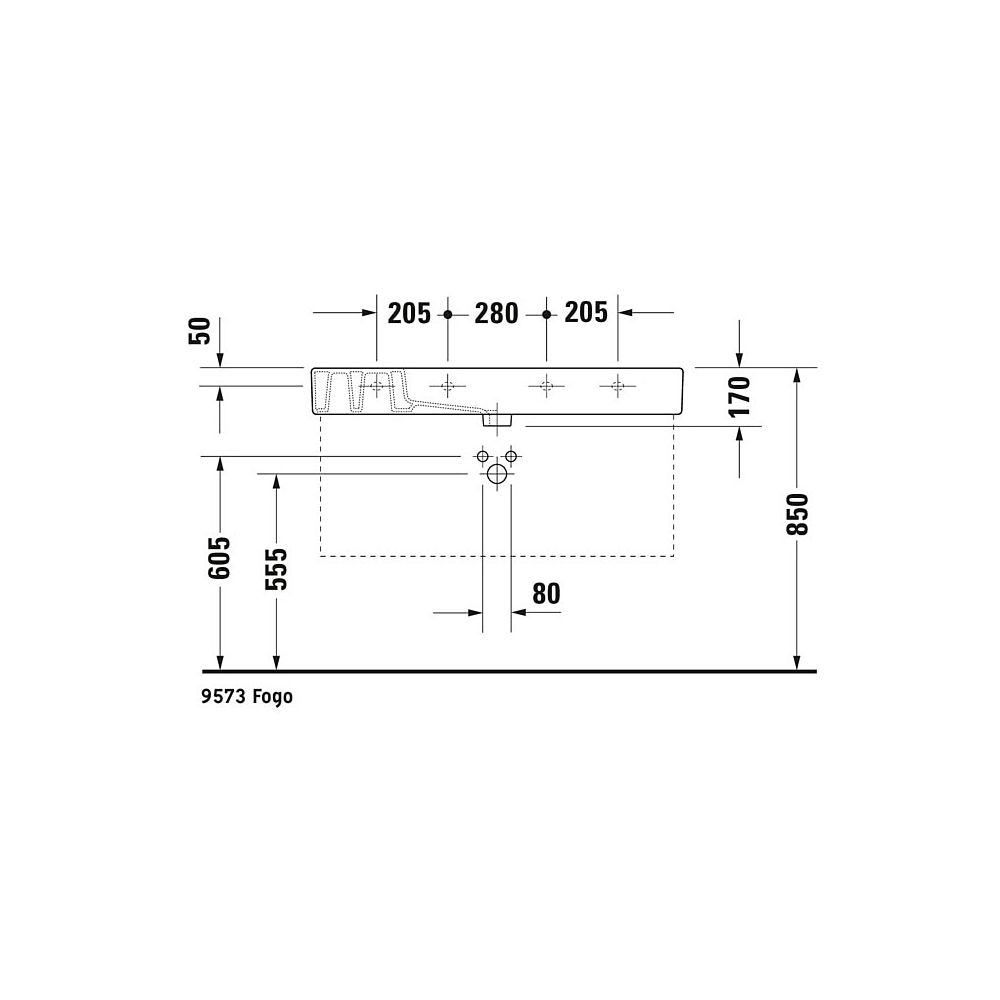 Duravit Vero Waschtisch 490x1050x170mm, WonderGliss, Weiß Hochglanz, Rechteckig, ... DURAVIT-03291000001 4021534317460 (Abb. 15)
