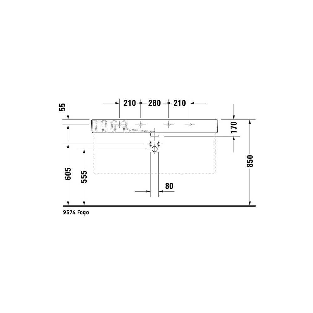 Duravit Vero Waschtisch 490x1250x170mm, WonderGliss, Weiß Hochglanz, Rechteckig, ... DURAVIT-03291200001 4021534317507 (Abb. 15)