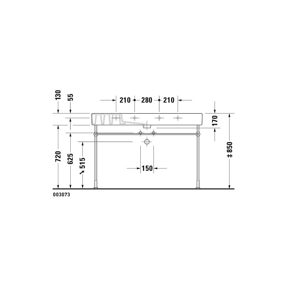 Duravit Vero Waschtisch 490x1250x170mm, WonderGliss, Weiß Hochglanz, Rechteckig, ... DURAVIT-03291200001 4021534317507 (Abb. 16)