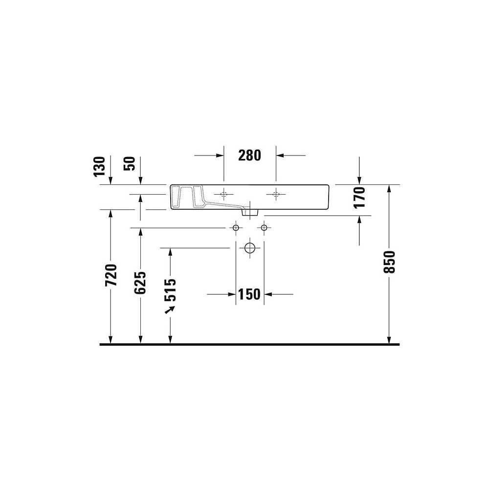 Duravit Vero Waschtisch 490x850x170mm, Weiß Hochglanz, Rechteckig, 1 Waschplatz/HL... DURAVIT-0329850000 4021534317415 (Abb. 14)
