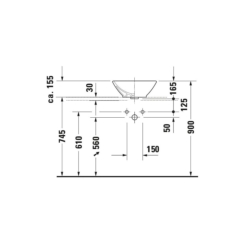 Duravit Design Classics Aufsatzbecken 420mm Weiß Hochglanz, Quadratisch, ohne HLB ... DURAVIT-0333420000 4021534333620 (Abb. 13)