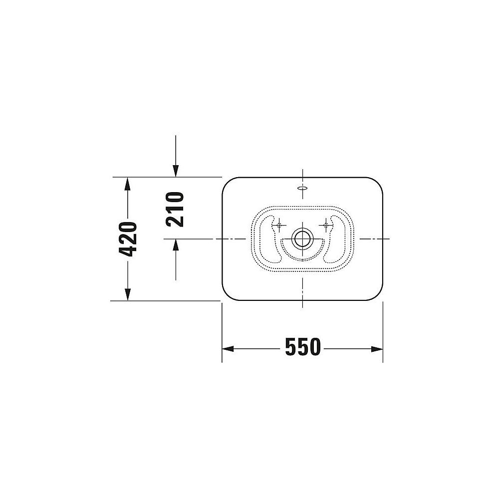 Duravit Design Classics Aufsatzbecken 550mm Weiß Hochglanz, rechteckig ohne HLB, m... DURAVIT-0334520000 4021534333644 (Abb. 12)