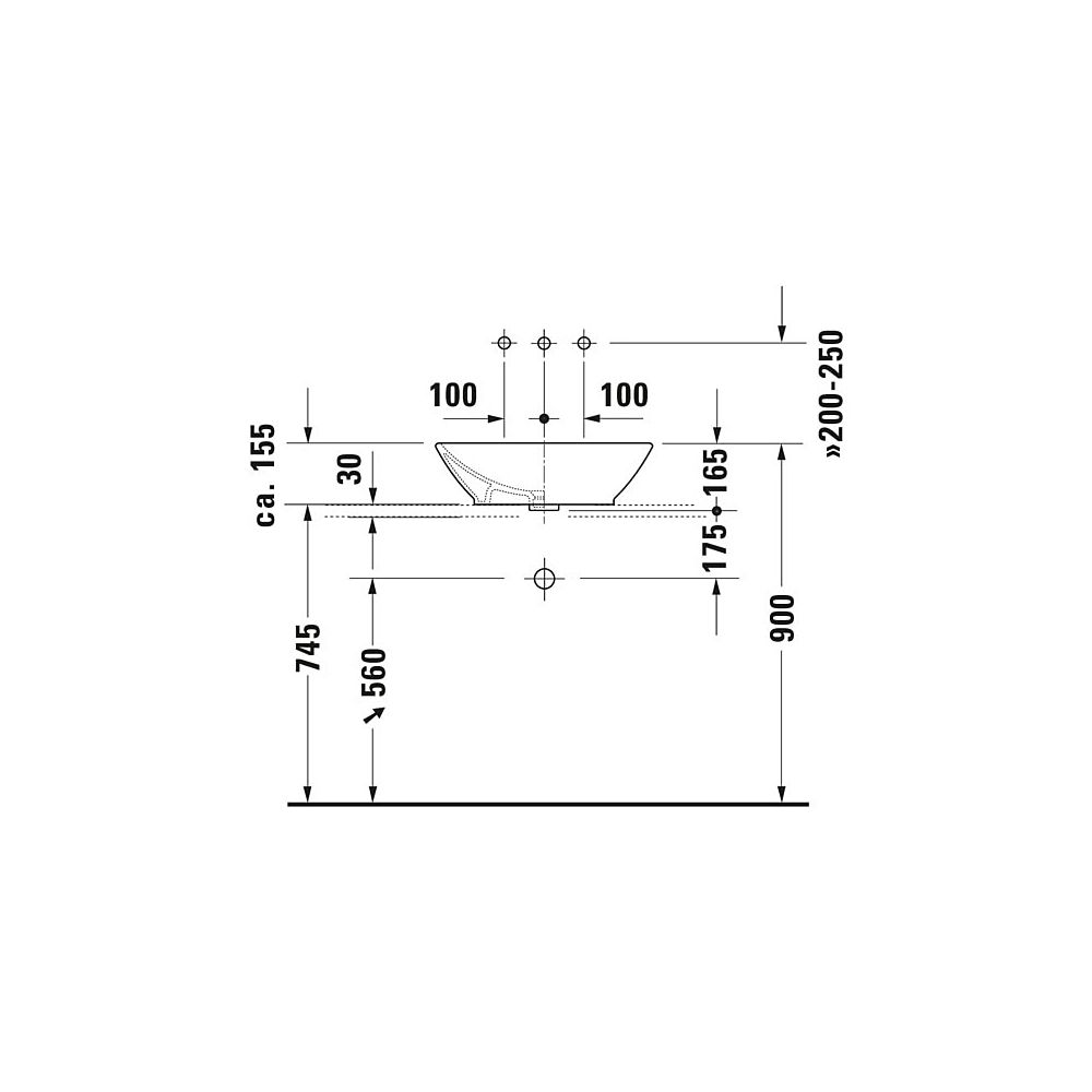 Duravit Design Classics Aufsatzbecken 550mm Weiß Hochglanz, rechteckig ohne HLB, m... DURAVIT-0334520000 4021534333644 (Abb. 14)