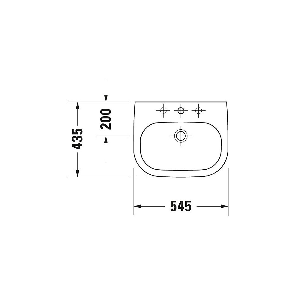 Duravit D-Code Einbauwaschtisch 435x545x195mm, Weiß Hochglanz, mit HLB/Überlauf, 1... DURAVIT-0337540000 4021534344077 (Abb. 11)