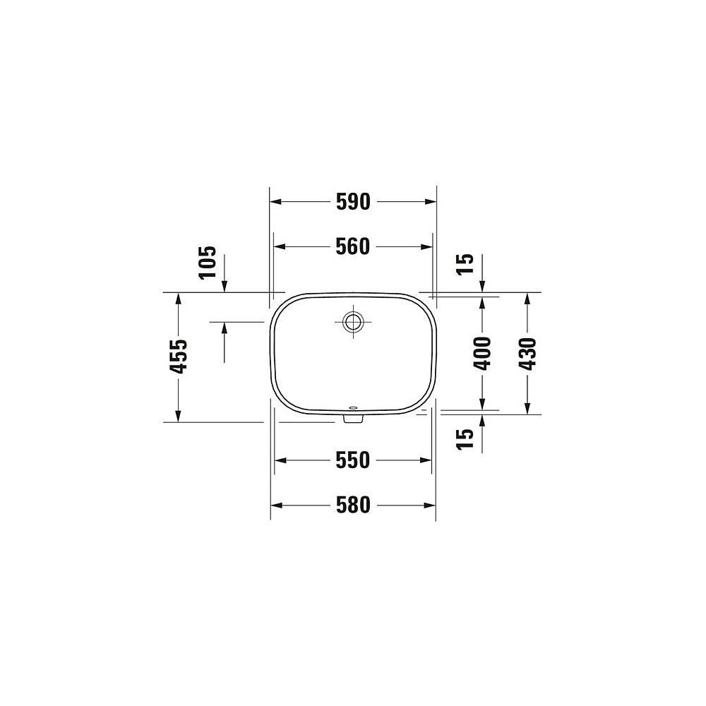 Duravit D-Code Einbauwaschtisch 430x560x210mm, Einbau von unten, Weiß Hochglanz, o... DURAVIT-0338560000 4021534457852 (Abb. 10)