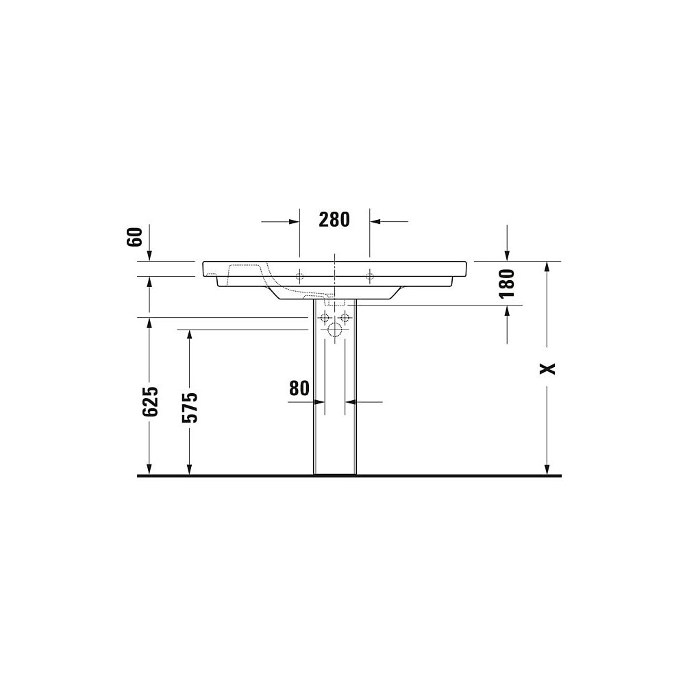 Duravit D-Code Waschtisch 480x1050x180mm, Weiß Hochglanz, Rechteckig, 1 Waschplat... DURAVIT-03421000002 4021534457920 (Abb. 13)