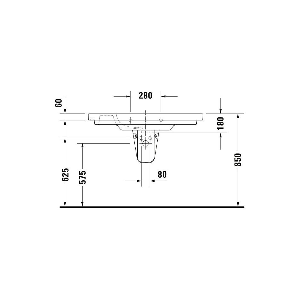 Duravit D-Code Waschtisch 480x1050x180mm, Weiß Hochglanz, Rechteckig, 1 Waschplat... DURAVIT-03421000002 4021534457920 (Abb. 14)