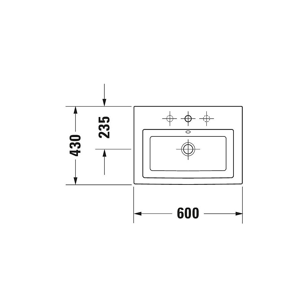Duravit Design Classics Einbauwaschtisch 430x600x125mm, Weiß Hochglanz, mit HLB/Übe... DURAVIT-0347600000 4021534533808 (Abb. 4)