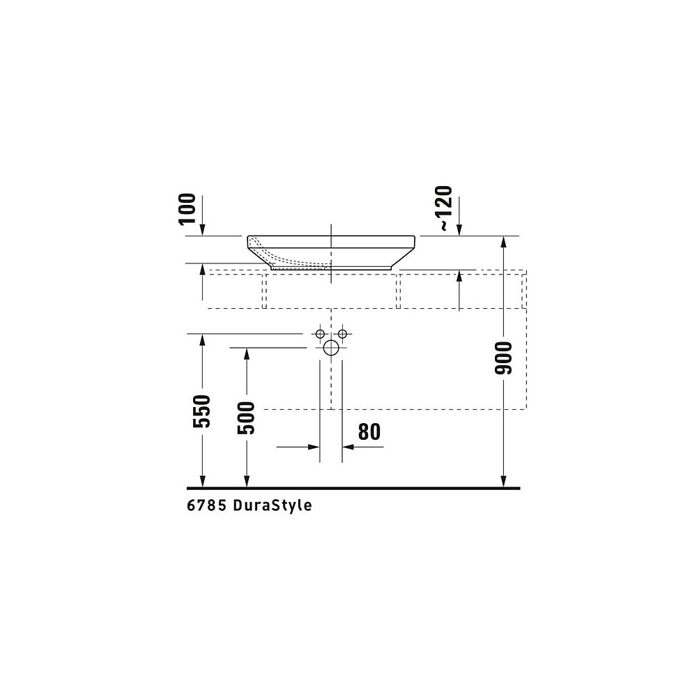 Duravit DuraStyle Aufsatzbecken 600mm, Weiß Hochglanz, Quadratisch, ohne Überlauf u... DURAVIT-0349600000 4021534852244 (Abb. 5)
