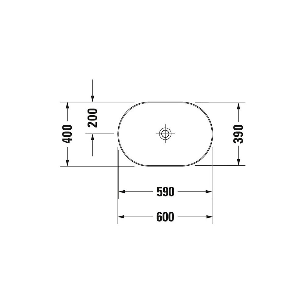 Duravit Luv Aufsatzbecken 600mm, Weiß Hochglanz, WonderGliss, DuraCeram, Oval, oh... DURAVIT-03796000001 4053424177151 (Abb. 29)