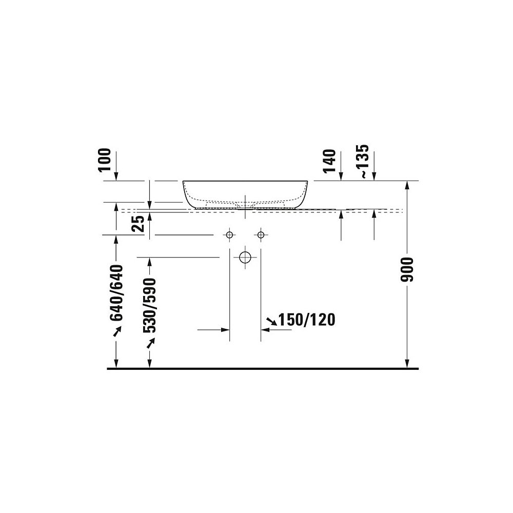 Duravit Luv Aufsatzbecken 600mm, Weiß Hochglanz, WonderGliss, DuraCeram, Oval, oh... DURAVIT-03796000001 4053424177151 (Abb. 30)