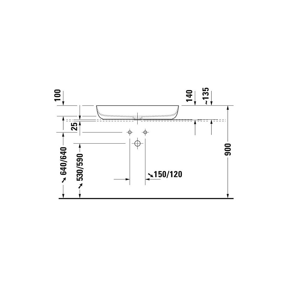 Duravit Luv Aufsatzbecken 800mm, Weiß Hochglanz, DuraCeram, Oval, ohne Überlauf un... DURAVIT-0379800000 4053424460512 (Abb. 19)