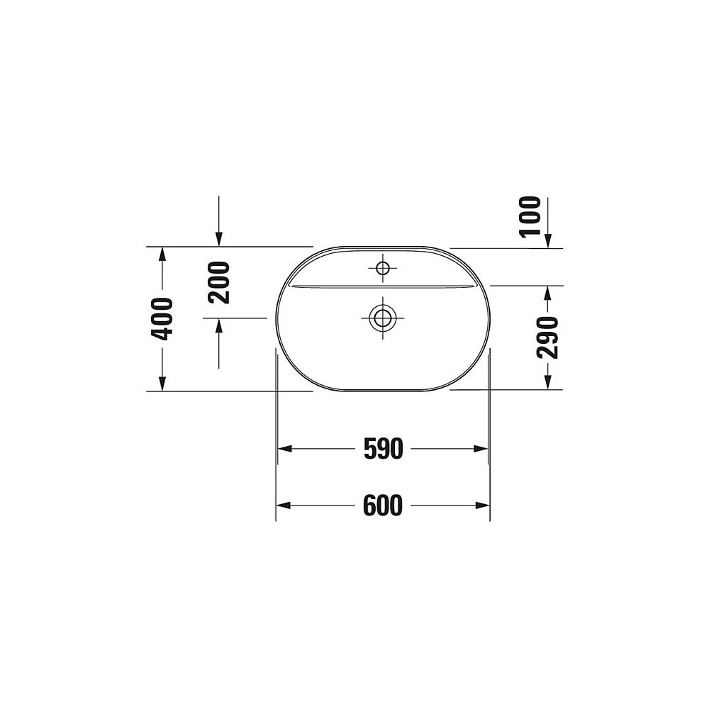 Duravit Luv Aufsatzbecken 600mm, Weiß Hochglanz, WonderGliss, DuraCeram, Oval, mi... DURAVIT-03806000001 4053424177175 (Abb. 32)