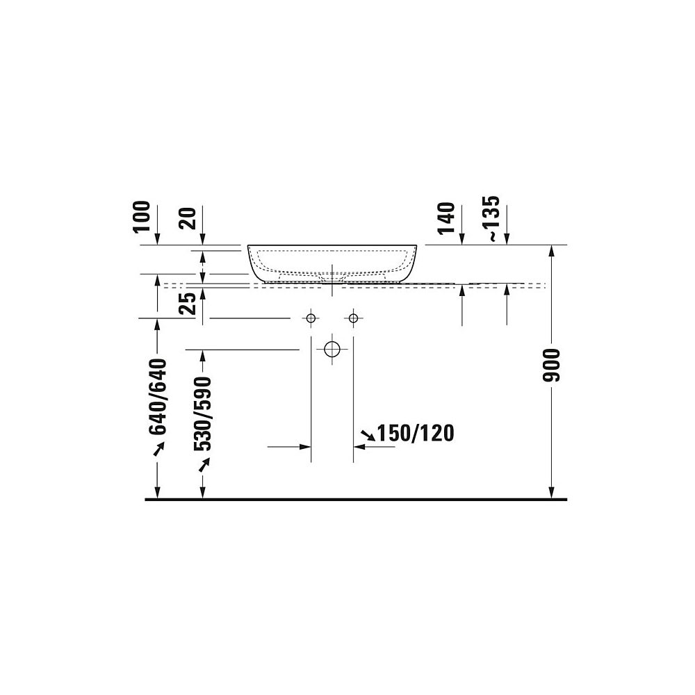 Duravit Luv Aufsatzbecken 600mm, Weiß Hochglanz, WonderGliss, DuraCeram, Oval, mi... DURAVIT-03806000001 4053424177175 (Abb. 33)