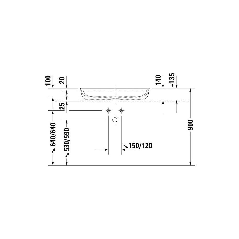 Duravit Luv Aufsatzbecken 800mm, Weiß Hochglanz, DuraCeram, Oval, mit HLB ohne Über... DURAVIT-0380800000 4053424460499 (Abb. 7)
