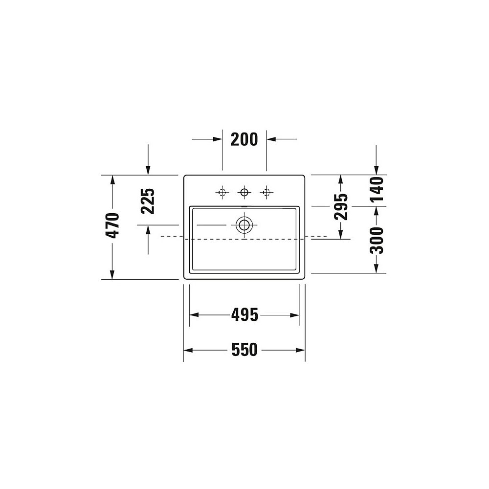 Duravit Vero Air Halbeinbauwaschtisch 470x550x165mm, Weiß Hochglanz, 1 HL, mit Über... DURAVIT-0382550000 4053424180557 (Abb. 2)