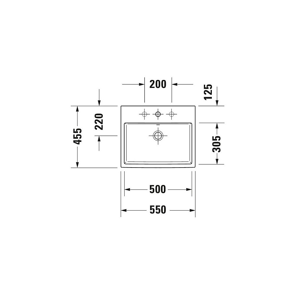 Duravit Vero Air Einbauwaschtisch 455x550x165mm, Weiß Hochglanz, mit HLB, mit Überl... DURAVIT-0383550060 4053424184531 (Abb. 2)