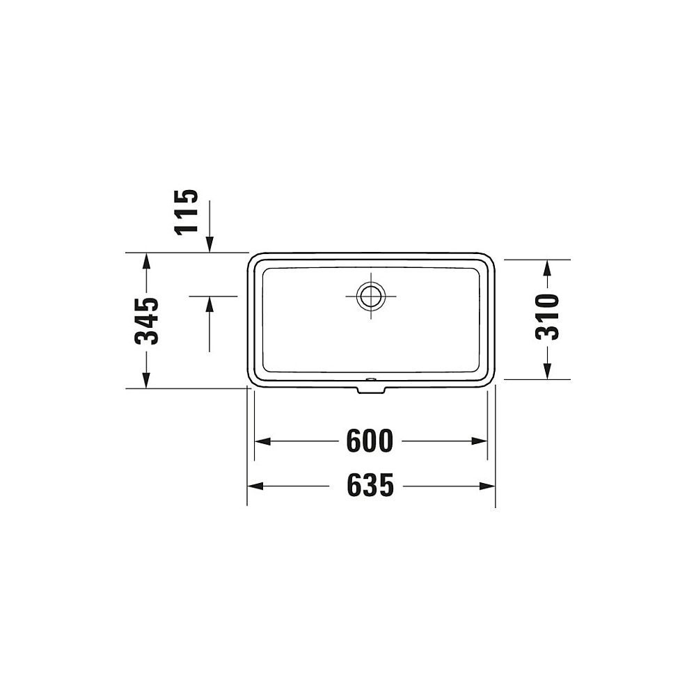 Duravit Vero Air Einbauwaschtisch 345x635x160mm, Weiß Hochglanz, WonderGliss, ohne... DURAVIT-03846000001 4053424536569 (Abb. 2)