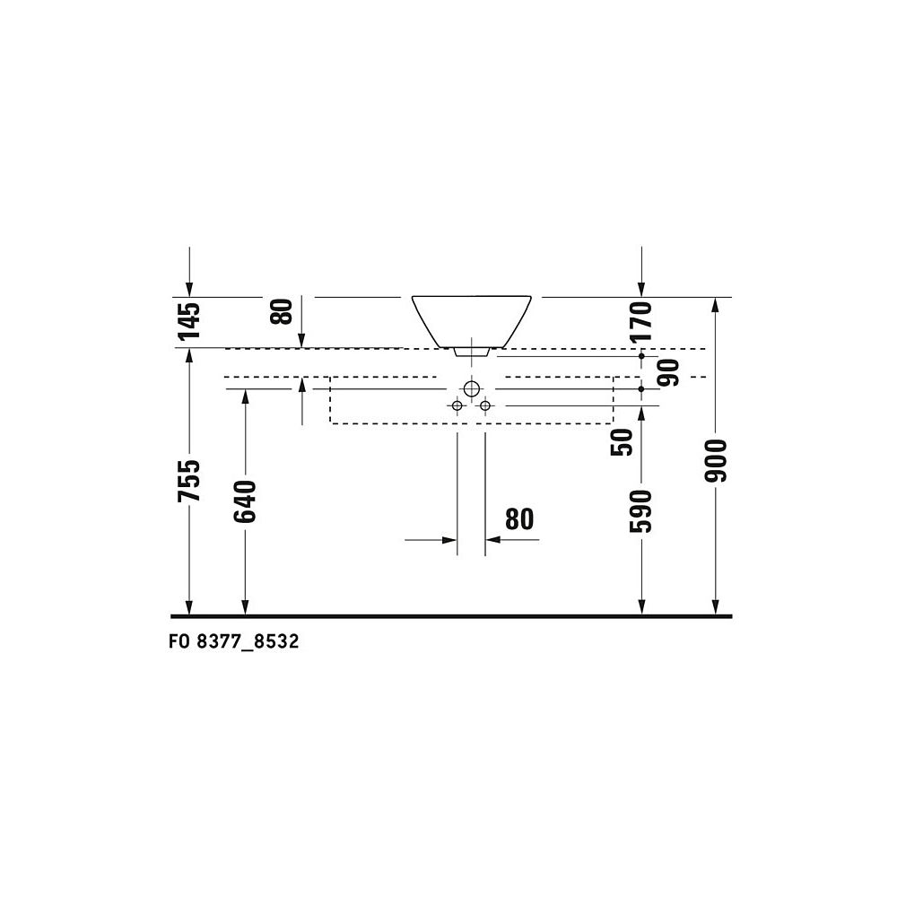 Duravit Starck 1 Aufsatzbecken 330mm, Weiß Hochglanz, WonderGliss, rund, ohne HLB,... DURAVIT-04083300001 4021534183911 (Abb. 5)