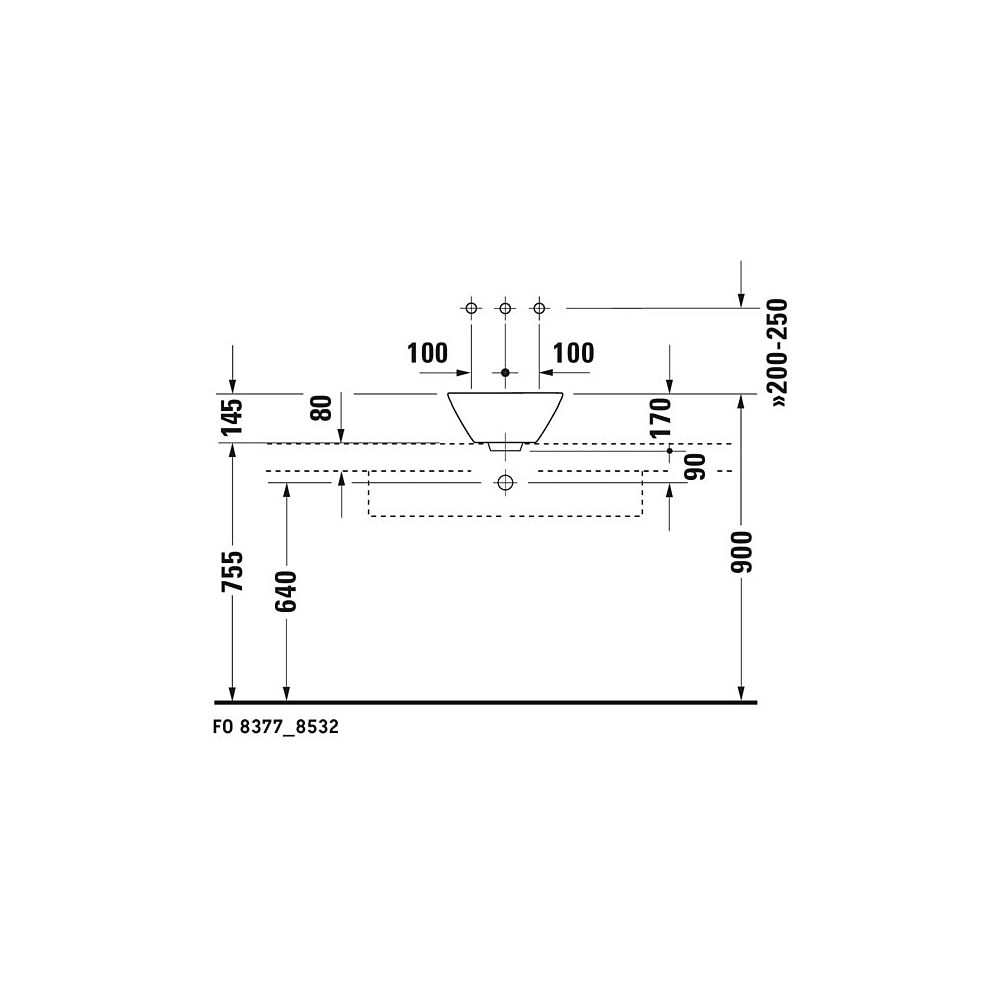 Duravit Starck 1 Aufsatzbecken 330mm, Weiß Hochglanz, WonderGliss, rund, ohne HLB,... DURAVIT-04083300001 4021534183911 (Abb. 6)