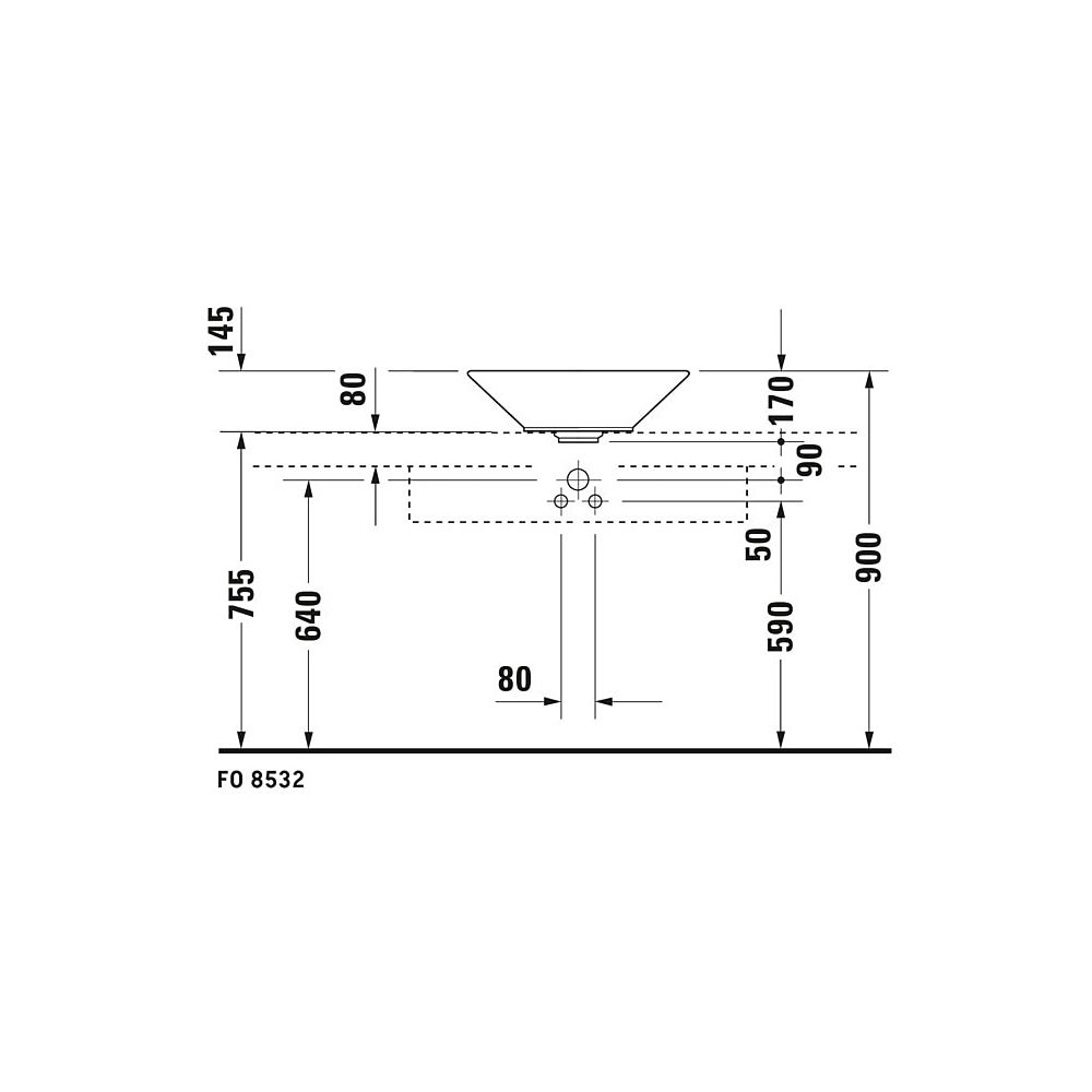 Duravit Starck 1 Aufsatzbecken 530mm, Weiß Hochglanz, WonderGliss, Konisch, ohne H... DURAVIT-04085300001 4021534183935 (Abb. 7)