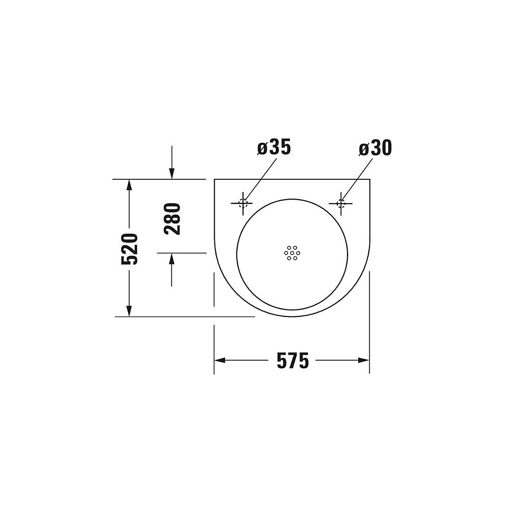 Duravit Architec Waschtisch 520x575x105mm wandhäng., Weiß Hochglanz, Halbrund, 1 Wa... DURAVIT-0443580009 4021534254598 (Abb. 2)