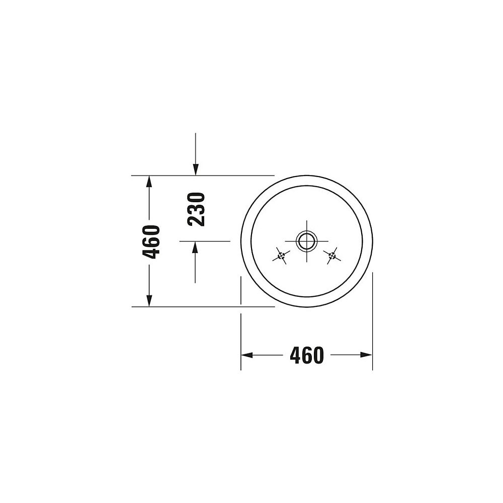 Duravit Starck 1 Aufsatzbecken 460mm, Weiß Hochglanz, rund, ohne Überlauf und HLB, ... DURAVIT-0445460000 4021534216817 (Abb. 2)