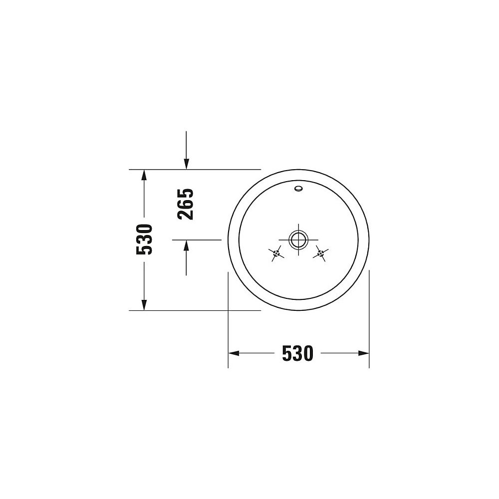 Duravit Starck 1 Aufsatzbecken 530mm, Weiß Hochglanz, WonderGliss, rund, ohne HLB ... DURAVIT-04475300001 4021534217401 (Abb. 2)
