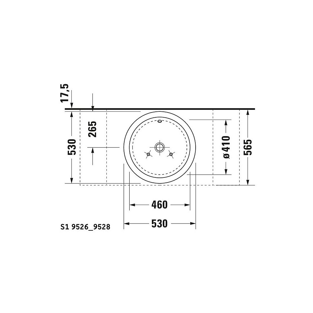 Duravit Starck 1 Aufsatzbecken 530mm, Weiß Hochglanz, WonderGliss, rund, ohne HLB ... DURAVIT-04475300001 4021534217401 (Abb. 3)