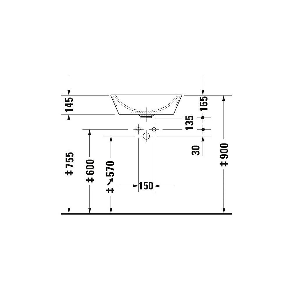 Duravit Starck 1 Aufsatzbecken 530mm, Weiß Hochglanz, WonderGliss, rund, ohne HLB ... DURAVIT-04475300001 4021534217401 (Abb. 5)
