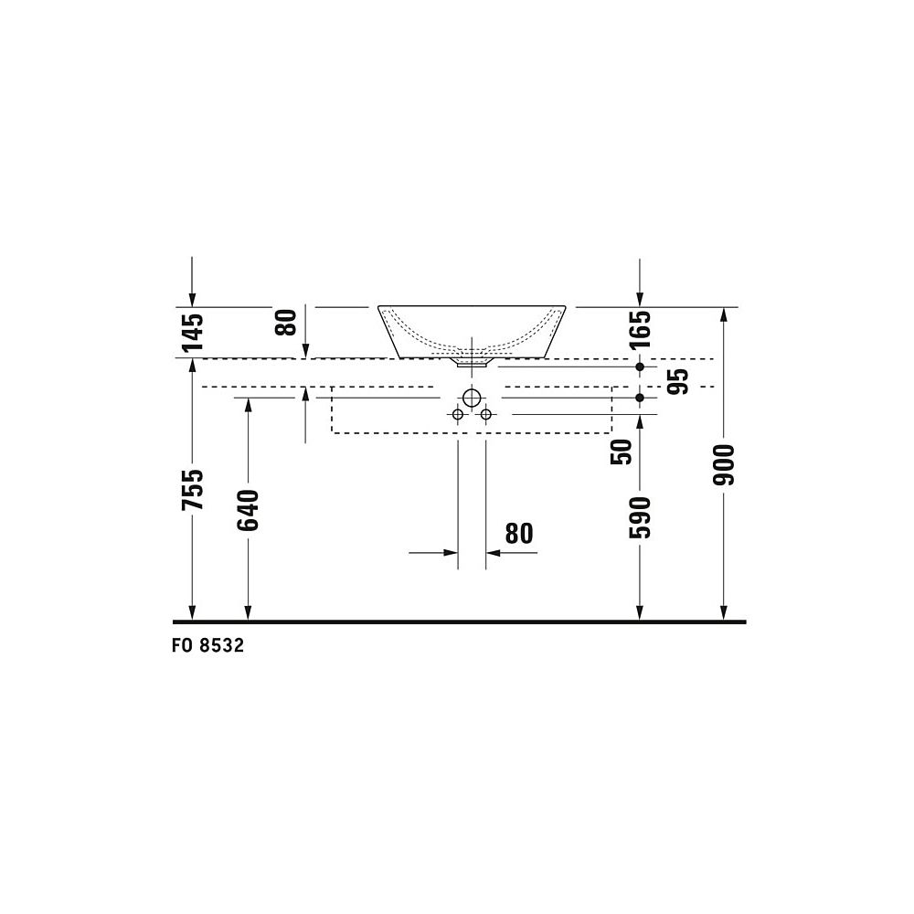 Duravit Starck 1 Aufsatzbecken 530mm, Weiß Hochglanz, WonderGliss, rund, ohne HLB ... DURAVIT-04475300001 4021534217401 (Abb. 6)