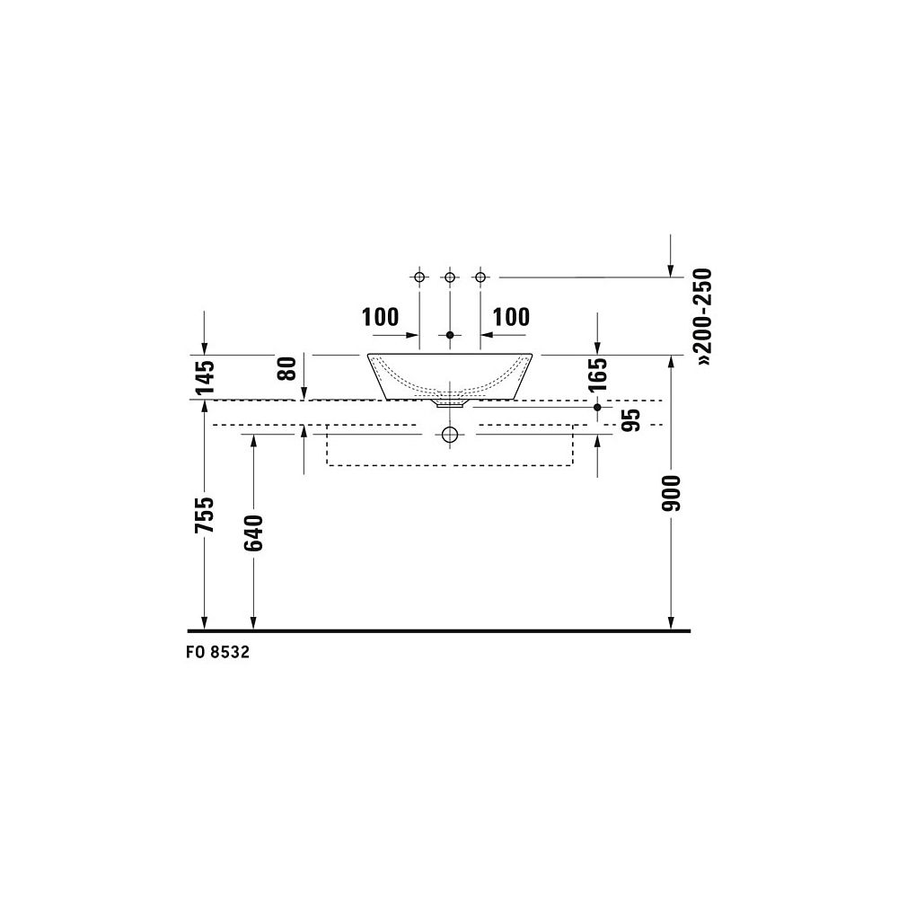 Duravit Starck 1 Aufsatzbecken 530mm, Weiß Hochglanz, WonderGliss, rund, ohne HLB ... DURAVIT-04475300001 4021534217401 (Abb. 8)