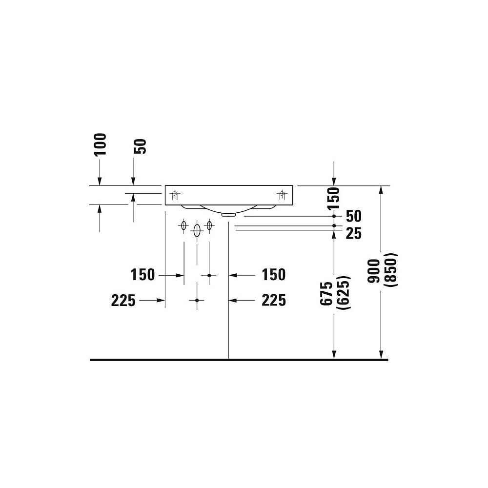 Duravit Architec Eck-Handwaschbecken 540x635x150mm wandh. Weiß Hochglanz, Halbrund,... DURAVIT-0448450000 4021534084812 (Abb. 8)