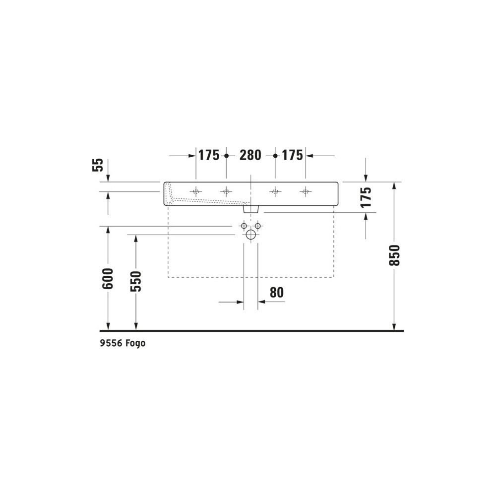 Duravit Vero Waschtisch 470x1000x175mm wandhäng., Weiß Hochglanz, Rechteckig, 1 WP ... DURAVIT-0454100000 4021534269462 (Abb. 7)