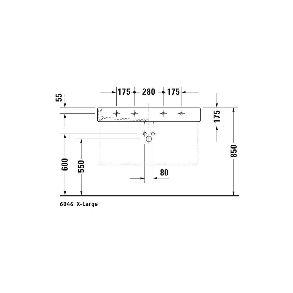 Duravit Vero Waschtisch 470x1000x175mm wandhäng., Weiß Hochglanz, Rechteckig, 2 WP... DURAVIT-0454100026 4021534285769 (Abb. 15)