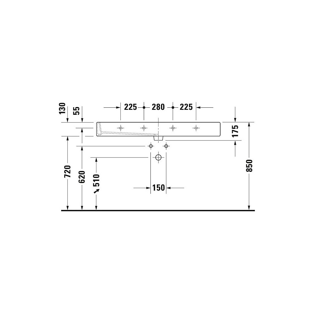Duravit Vero Waschtisch 470x1200x175mm mit HLB Aufsatz, Weiß Hochglanz, Rechteckig,... DURAVIT-0454120026 4021534582912 (Abb. 7)