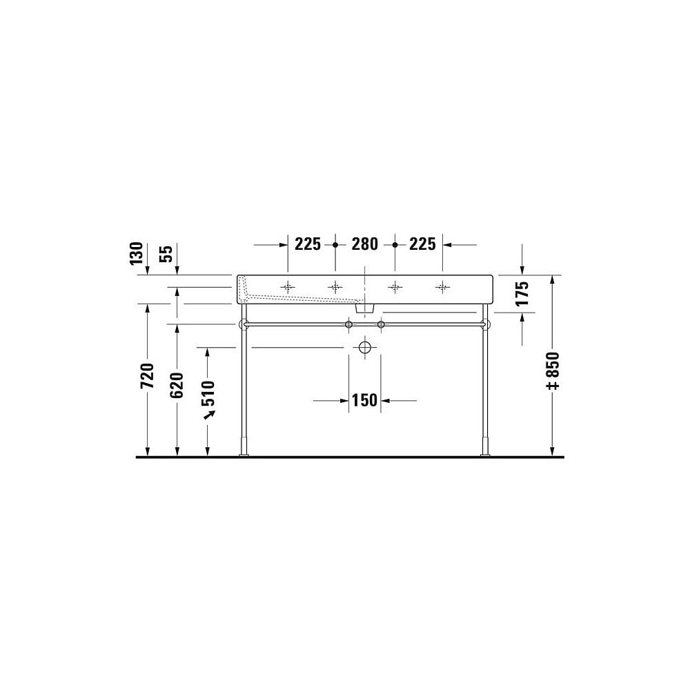 Duravit Vero Waschtisch 470x1200x175mm mit HLB Aufsatz, Weiß Hochglanz, Rechteckig,... DURAVIT-0454120026 4021534582912 (Abb. 9)