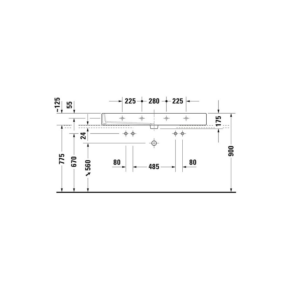 Duravit Vero Waschtisch 470x1200x175mm mit HLB Aufsatz, Weiß Hochglanz, Rechteckig... DURAVIT-0454120026 4021534582912 (Abb. 11)
