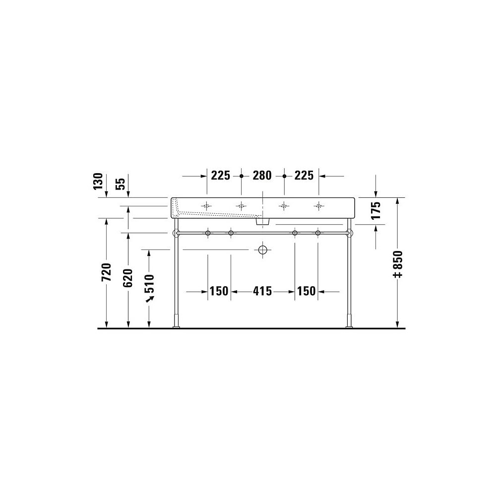 Duravit Vero Waschtisch 470x1200x175mm mit HLB Aufsatz, Weiß Hochglanz, Rechteckig... DURAVIT-0454120026 4021534582912 (Abb. 12)