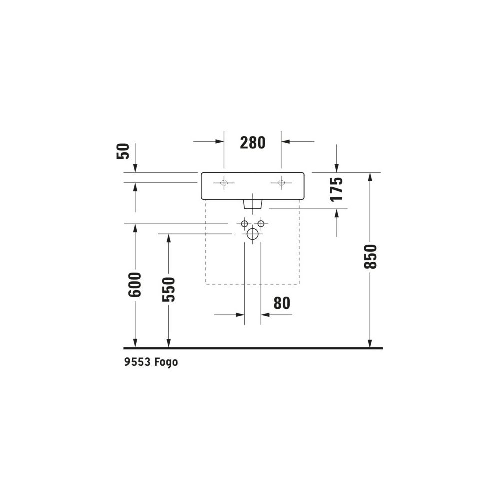 Duravit Vero Waschtisch 470x500x175mm wandhäng., Weiß Hochglanz, Rechteckig, 1 WP ... DURAVIT-0454500000 4021534269301 (Abb. 10)